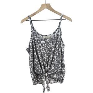 Loft Jersey Knit Button Front Hem Tie Tank Womens XL